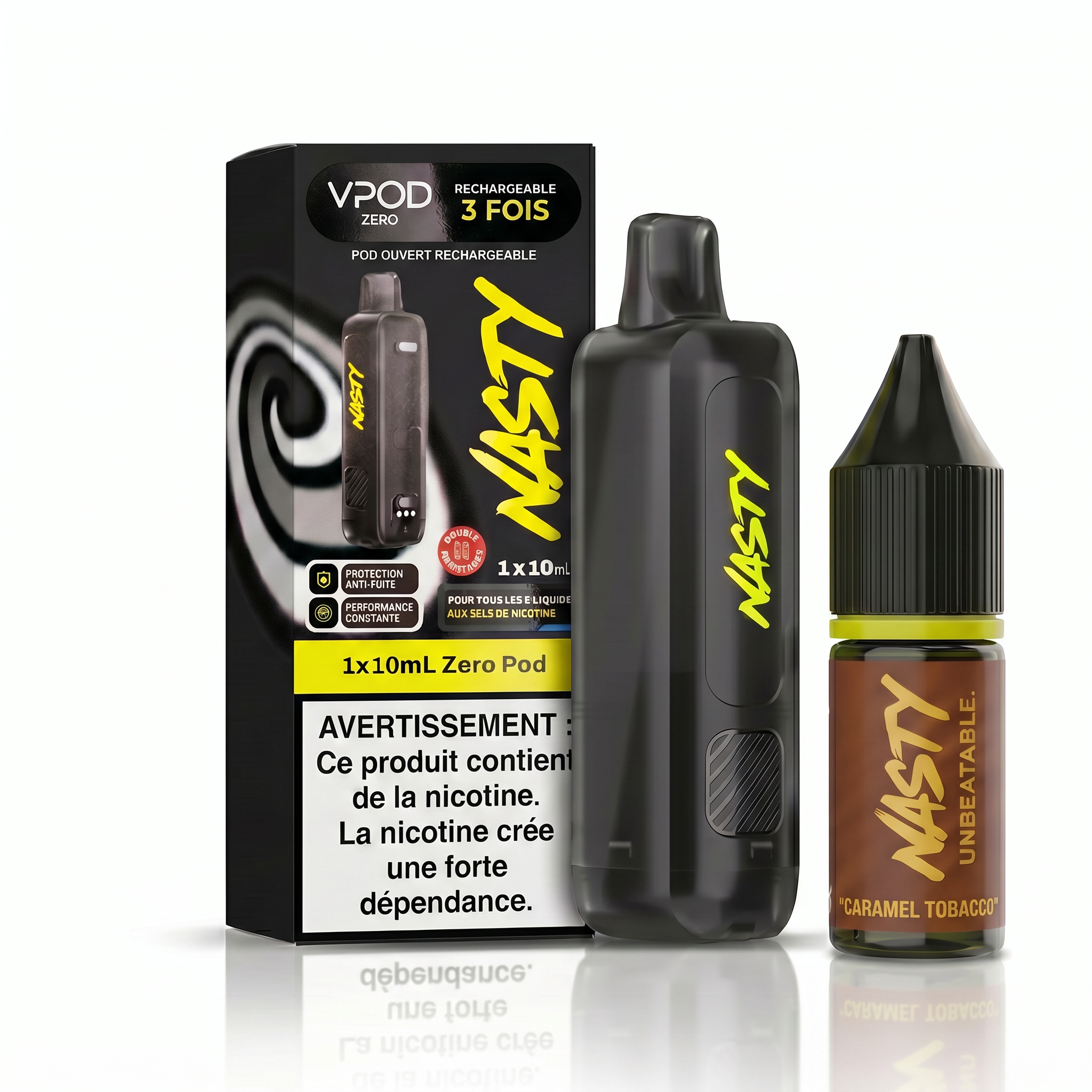 NASTY POD VERSA - CARAMEL TOBACCO 15 000 PUFFS Nasty Pod Versa – Caramel Tobacco 15 000 puffs (1 pod + 1 liquide) – Image 1