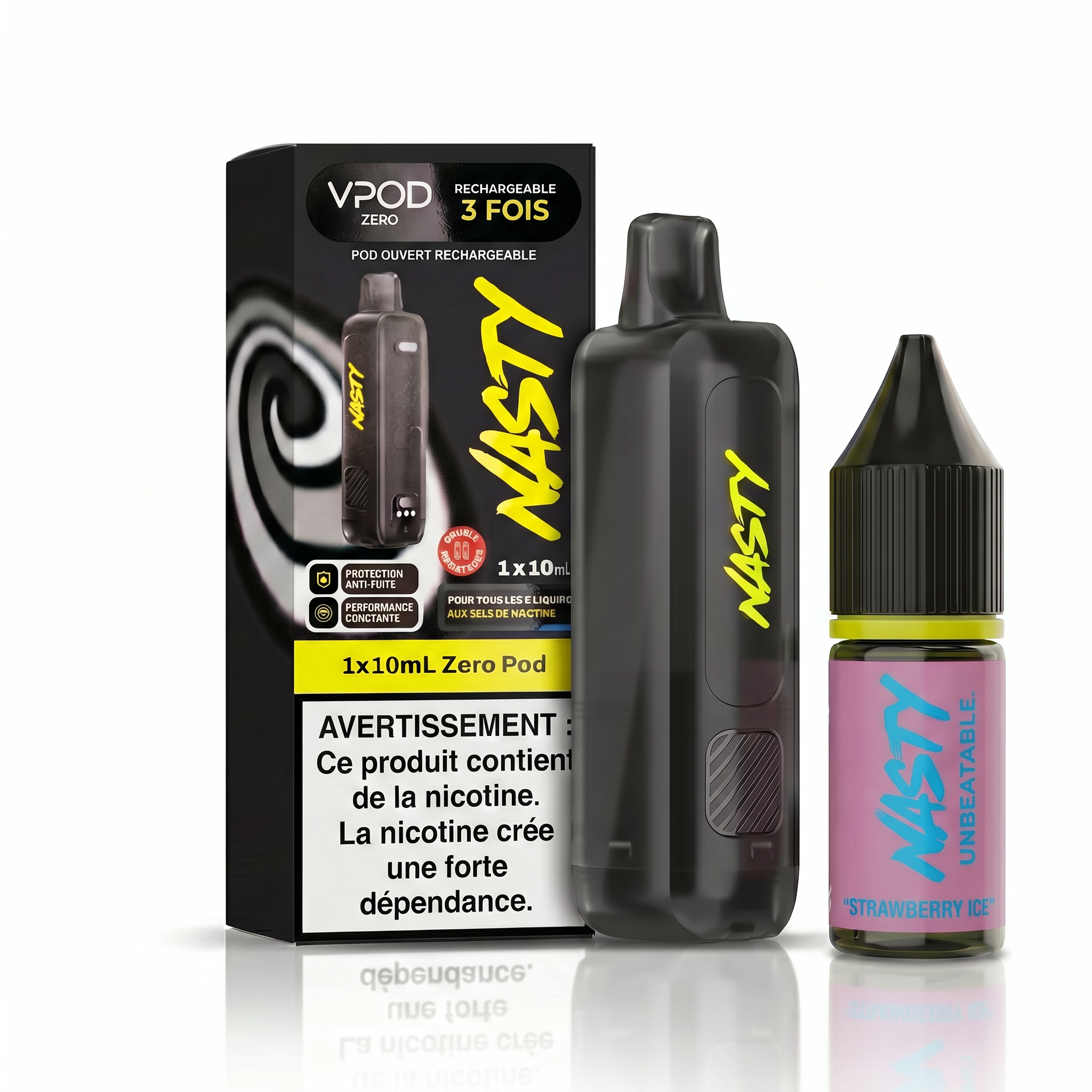 NASTY POD VERSA - STRAWBERRY ICE 15 000 PUFFS Nasty Pod Versa – Strawberry Ice 15 000 puffs (1 pod + 1 liquide) – Image 1